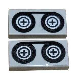 LEGO Cassette VHS Tape Reel Tile 1x2‎ Lot 2 Pc Lt Gray 3069p02 Replacement Parts